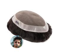 Peluca de cabello humano para hombre de aspecto na Prótesis de cabello humano for hombres, Mono fino, peluquín de hombre, unidades de sistema de cabello humano Remy indio, peluca for hombre Mono durad