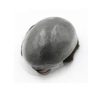 Peluca de cabello humano para hombre de aspecto na Sistema de cabello humano 100%, prótesis capilar masculina, peluquín de 0,08mm, pelucas duraderas for hombres, unidad de prótesis capilar(Off black,7