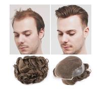 Peluca de cabello humano para hombre de aspecto na Sistema de reemplazo de cabello estilo peluquín for hombres, frente de encaje suizo con peluca for hombre, prótesis de cabello humano Remy Natural fo