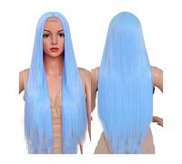 peluca de cabello humano Pelucas de reemplazo de cabello pelucas sintéticas de la parte media for mujeres negras 180% Densidad suave larga recta pelucas sintéticas peluca de mujer (Color : D, Size :