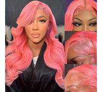 Peluca de cabello humano premium, Peluca con malla frontal azul lago, cabello humano ondulado con línea de cabello Natural, cabello humano prearrancado de densidad 180%, Aspecto natural y uso cómodo.