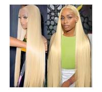 Peluca de cabello humano premium, Peluca Frontal de encaje rubio cabello humano liso 200 densidad 13x4 HD pelucas delanteras de encaje transparente peluca Frontal de encaje for mujeres, Aspecto natur