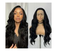 Peluca de cabello humano premium, Pelucas de cabello humano pelucas negras onduladas de cuerpo largo con brasileño for mujeres negras uso diario de fiesta pelo falso rizado, Aspecto natural y uso cóm