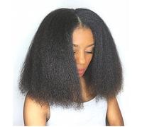 Peluca de cabello humano rizado afro, pelucas de cabello lacio tipo afro para mujeres negras, para uso diario, fiesta de cosplay