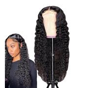 Peluca de cabello humano rizado, pelucas delanteras de encaje ondulado - Pelucas de cabello humano con cierre de encaje transparente HD - Pelucas onduladas rizadas