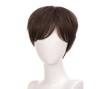 Peluca de cabello natural completa única para accesorios de fotografía de vacaciones, hecho a mano, regalo de pelo corto para cosplay, pelucas de moda para hombre