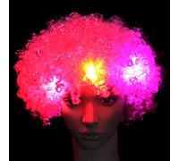 Peluca De Cabeza De ExplosióN Luminosa Led, Disfraces De Halloween Cosplay Pelucas Fun Party Props Supplies-Pink