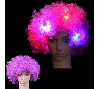 Peluca De Cabeza De ExplosióN Luminosa Led, Disfraces De Halloween Cosplay Pelucas Fun Party Props Supplies-Purple