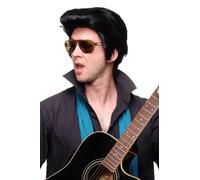 WIG ME UP- Peluca para hombres King Rockabilly tupé patillas negra los años 50 Rock'n'roll F331A-1B