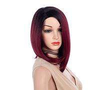 Peluca De Cara Modificada Con Fundido De Color Degradado Europeo Y De Moda, Peluca Secundaria De Fácil Cuidado (38 Cm)