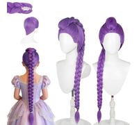 Peluca De Cazador, Disfraz de Hun-ter Morado Peluca, Pelucas Largas Trenzadas Moradas, Trenzas Moradas Accesorio Realista Para Carnaval, Navidad