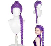 Peluca De Cazador Para Niños, Disfraz de Hun-ter Morado Peluca, Pelu-cas Largas Trenzadas Mora-das, Pelu-ca De Cosplay De Anime Dem0n, Trenzas Moradas Accesorio Realista Para Halloween Y Carnaval (M1)