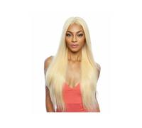 Peluca de cierre, 5 x 5 pulgadas, con base de seda, cabello humano, peluca rubia clara con frente de encaje, línea natural Añade volumen al cabello (66 cm)