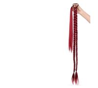 Peluca de cola caballo trenzada doble capa sintética 30 pulgadas, extensión cabello trenzado largo con banda goma elástica for fiesta diaria mujer(BUG)