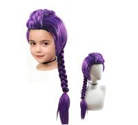 Peluca de cola de caballo larga trenzada morada, peluca trenzada larga de color morado, para disfraz de Halloween, fiesta de disfraces