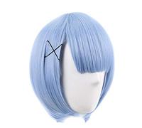 Peluca de cosplay Color formado Peluca de cosplay REM o Pelucas de cosplay RAM Re: Zero Start Disfraz de juego Life in Another World Disfraces de Halloween Solo peluca azul