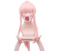 Peluca de cosplay, DARLING in the FRANXX Zero Two Cosplay Wig,Long Pink Wig,with Free Wig Cap,Halloween Costume Cosplay,for Christmas Carnival party(Size:Style 2)