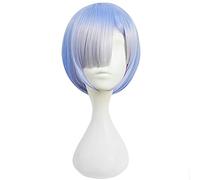 Peluca de cosplay de anime, color graduado, REM, Cosplay peluca RE: Cero que juega la vida en otro disfraz del mundo jugando disfraces de Halloween