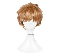 Peluca de cosplay de Anime Haikyu!! Voleibol Morisuke Yaku Cosplay pelucas de lino corto rubio resistente al calor sintético peluca de pelo sintético + gorro de peluca