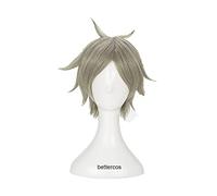 Peluca de cosplay de Anime Haikyuu!! Voleibol Eita semi Cosplay Peluca corta mixta gris resistente al calor sintética peluca de pelo sintético + gorro de peluca