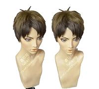 Peluca de cosplay de Anime Haikyuu, voleibol Wakatoshi Ushijima, camello corto, ombre, resistente al calor, disfraz de cosplay