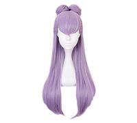 Peluca de cosplay de anime Kda. Baddest Evelynn peluca con moño Cosplay disfraz Kda. Pelo sintético resistente al calor juego de mujeres fiesta juego de rol pelucas largas moradas
