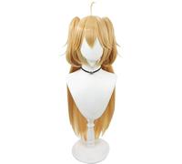 Peluca De Cosplay De Anime Para Azur Lane KMSKMS Admiral Hipper, Larga Y Recta, 27,5 ", Dorada Clara, Doble Cola De Caballo, Peluca De Pelo Sintético Para Fiesta De Halloween Todos Los Días