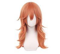 Peluca de cosplay de Anime para Chainsaw Man Angel Devil Cosplay peluca de pelo largo rizado con flequillo para mujeres y niñas + gorro de peluca gratis