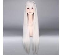 Peluca De Cosplay De Anime Para Emilia, Flequillo Largo Y Recto, Fiesta De Halloween, Pelo Sintético