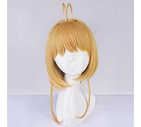 Peluca de cosplay de anime, peluca Card Captor Sakura Kinomoto Sakura, peluca Bob, con gorro de peluca gratis, para fiesta, vida diaria, peluca de Halloween Cosplay (Color : Brown Wig)