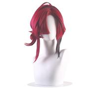 Peluca de cosplay de anime rojo Genshin Impacts Shikanoin Heizou, pelucas sintéticas para fiesta de cosplay de Halloween