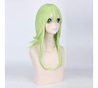 Peluca de Cosplay de Anime VOCALOID GUMI, peluca de pelo sintético verde mezclado GUMI, pelucas de disfraz de cosplay mullidas rectas + gorra de peluca, talla única PL-052