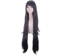 Peluca de cosplay de anime Wig para Halloween, moda, fiesta de Navidad, disfraz, peluca, proyectil, teoría, proyectil, danza redonda, pecado, madera, mandarina, tres errores, 100 cm, color negro,