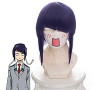 Peluca de Cosplay de Boku No Hero Academia Kyoka Jiro de 35 cm, pelo sintético recto corto para mujer, peluca de fiesta de disfraces de Anime, púrpura