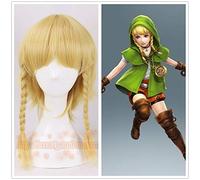 Peluca de Cosplay de Hyrule Warriors, trenzas doradas de Linkle para mujer, pelo sintético de Link Rinkuru para adultos, juego de roles + gorra de peluca gratis