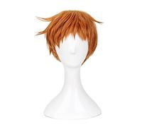 Peluca de cosplay de los siete pecados capitales de Grizzlys, color naranja y marrón, resistente al calor, incluye gorro de peluca