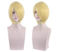 Peluca de cosplay de pelo corto, cara gruesa, cara cerrada, color de pelo corto, color bobo 3021-13/amarillo dorado