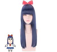 Peluca De Cosplay De Pop Team Epic Pipi, Pelo Sintético, Disfraz De Halloween, Pelucas Azules Rectas Largas Para Fiesta + Peluca Gratis, Peluca