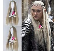 Peluca De Cosplay De The Hobbit Thranduil Para Hombre, Rey De Elfo Rubio, Pelo Largo Y Recto, Peluca Dorada King Lee Pace, Disfraces