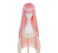 Peluca de cosplay largo rosa para querida en la peluca de traje de halloween de peluca con tapa de peluca libre chenghuax