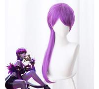 Peluca de Cosplay LOL K/DA Evelynn para mujer, peluca larga recta resistente al calor, juego de pelo sintético, disfraz de Halloween, peluca de fiesta, púrpura