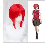 Peluca de cosplay Mahoutsukai no Yome Chise Hatori Peluca de traje de cosplay resistente al calor rojo corto nupcial de The Ancient Magus + gorra