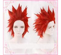 Peluca de Cosplay My Hero Academia Boku No Hiro Akademia pelucas Eijirou Kirishima Eijiro peluca corta de pelo rojo resistente al calor para Cosplay + gorro de peluca