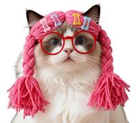 Peluca De Cosplay Para Gatos: Estructura De Fibra Sintética Suave, Ajuste Ajustable Apto Para Mascotas, Crea Estilos Lindos De Personajes, Accesorio Divertido Para Fotos Festivas | Tocados Elegantes P