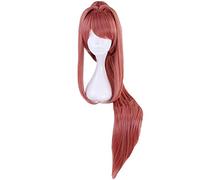 Peluca De Cosplay Para Mujer Para Doki Doki Literature Club Monika, Pinza De Pelo Sintético Largo Y Recto, Juego De Cola De Caballo, Fiesta De Disfraces