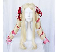 Peluca de cosplay, Re Zero Starting Life in Another World Beatrice Cosplay Wig,Long Curly Wig,with Free Wig Cap,Halloween Costume Cosplay,for Christmas Carnival Party, OneSize, AS Show