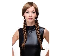 Peluca De Dama Cosplay Marrón Dorado Trenzas De Escolar 3446-12