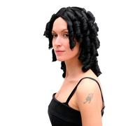 Peluca De Dama Negra Medieval Caribeña Pirata Barroca Rizada 6006A-1B Wig