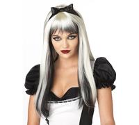 Peluca De Disfraz Larga Para Adultos California Costumes Color Blanco Y Negro