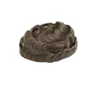 Peluca de encaje for hombre, cabello humano de 15 cm, sistema de reemplazo de cabello con encaje frontal suizo.